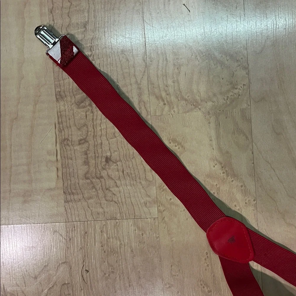 Red Candy Cane Striped Suspenders, pre-loved